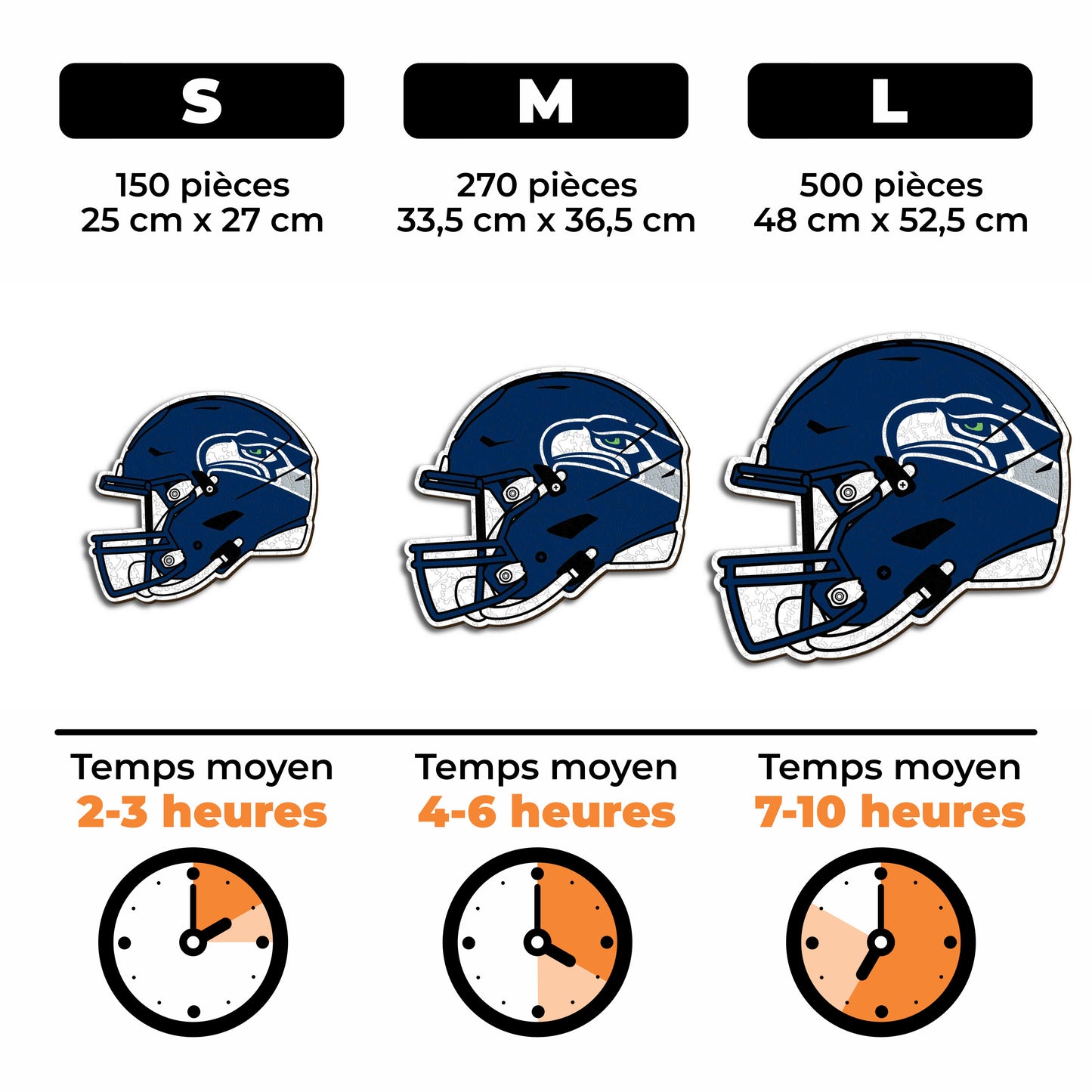 Casque Seattle Seahawks™ - Puzzle en Bois