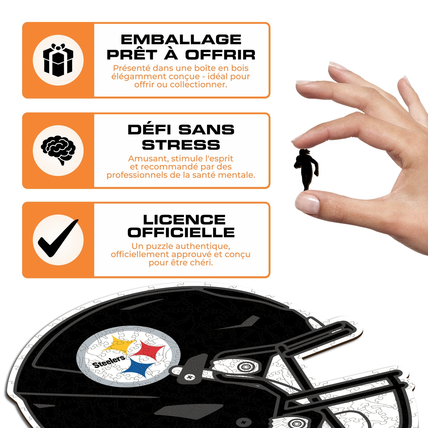 Casque Pittsburgh Steelers™ - Puzzle en Bois