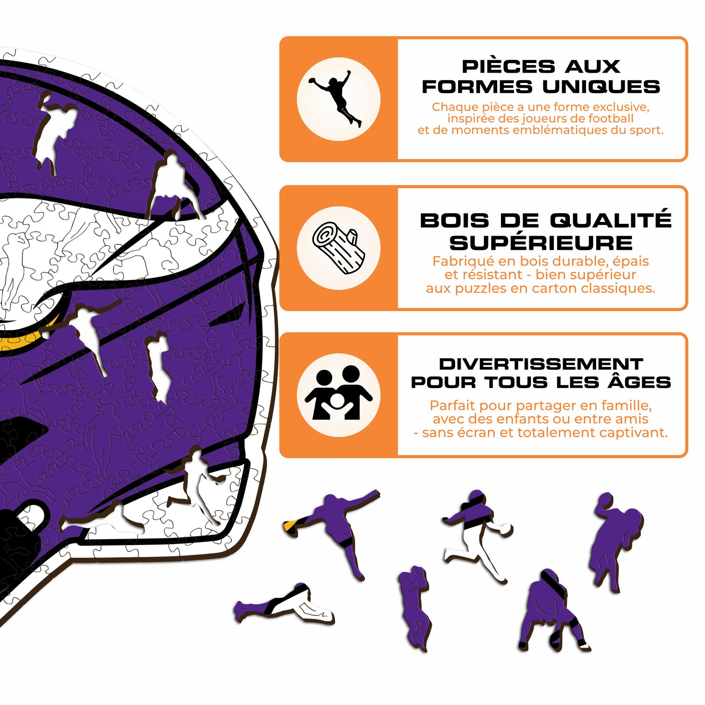 Casque Minnesota Vikings™ - Puzzle en Bois