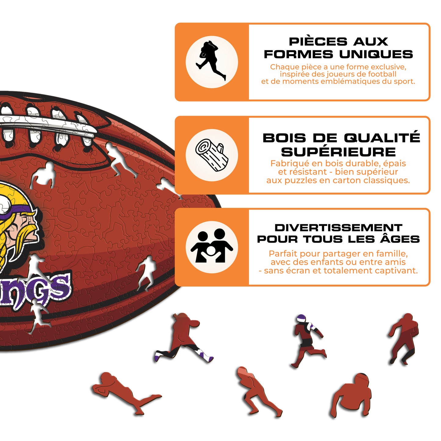 Football Minnesota Vikings™ - Puzzle en Bois