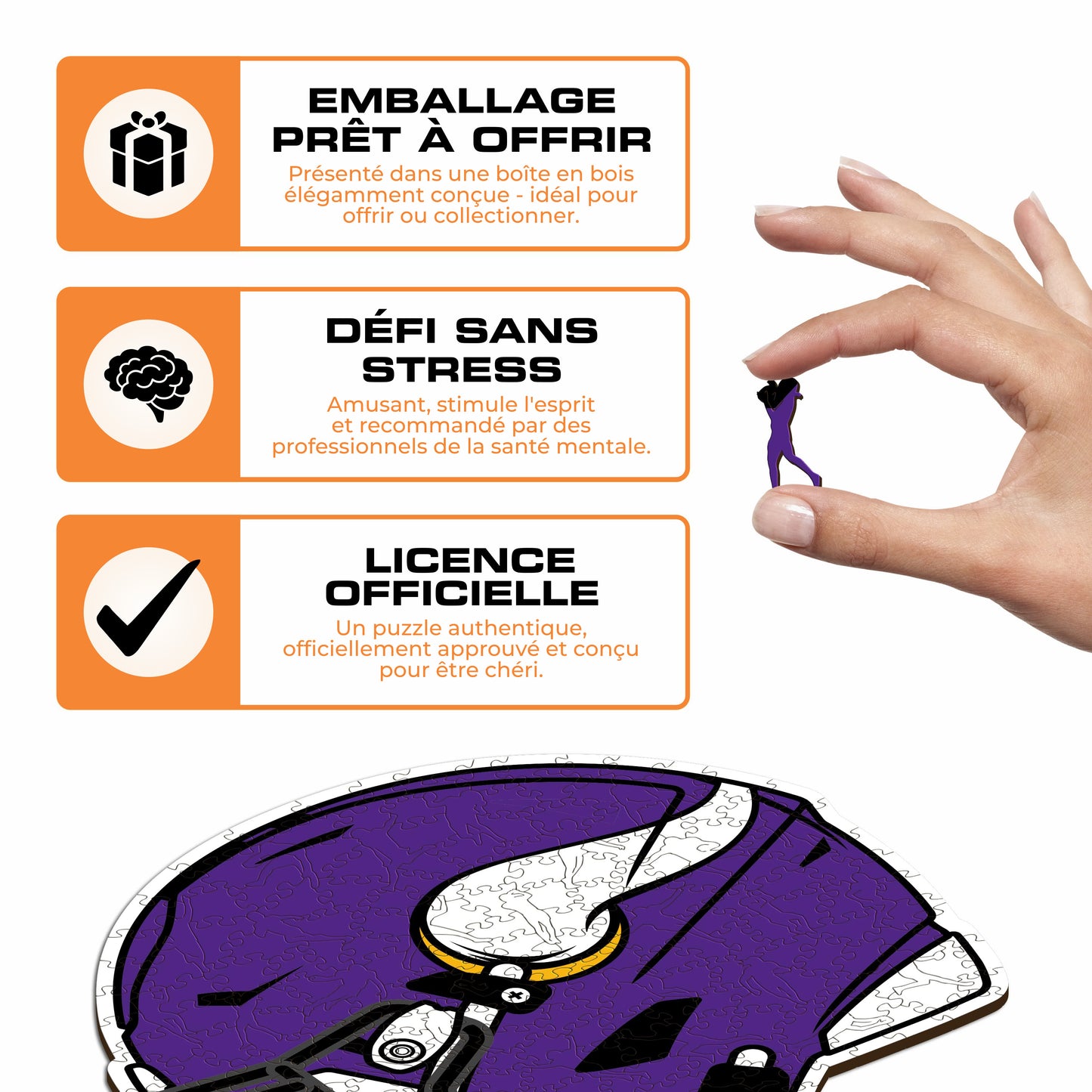 Casque Minnesota Vikings™ - Puzzle en Bois