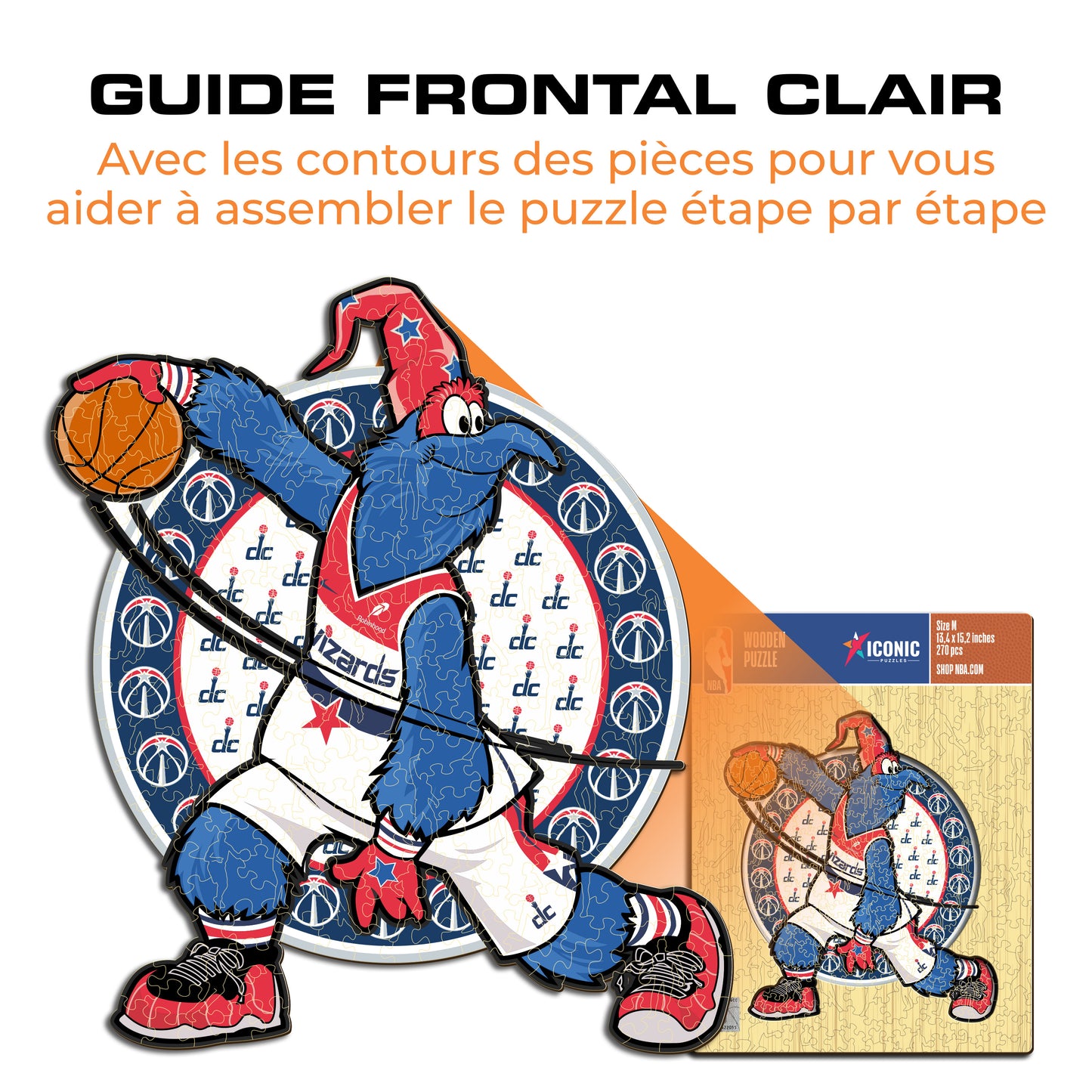 Mascotte Washington Wizards™ - Puzzle en Bois