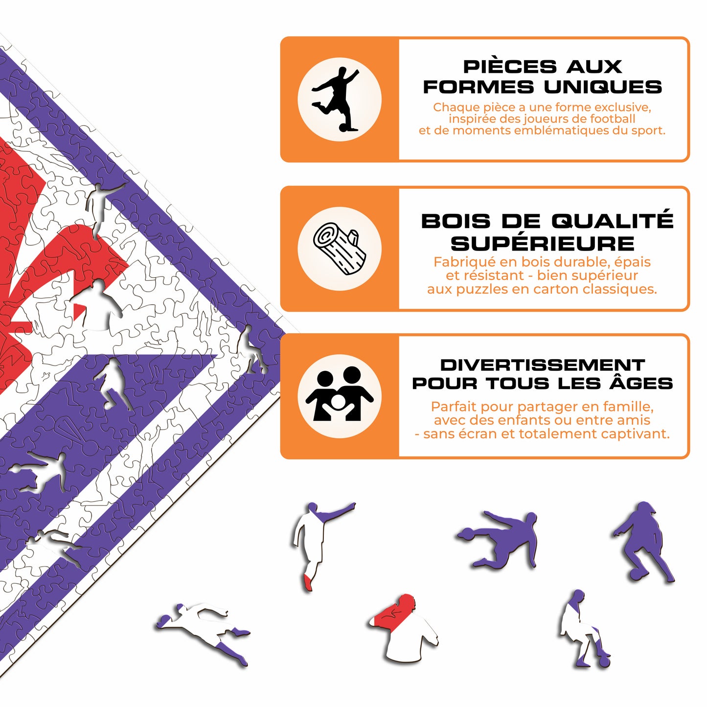 Logo ACF Fiorentina® - Puzzle en Bois