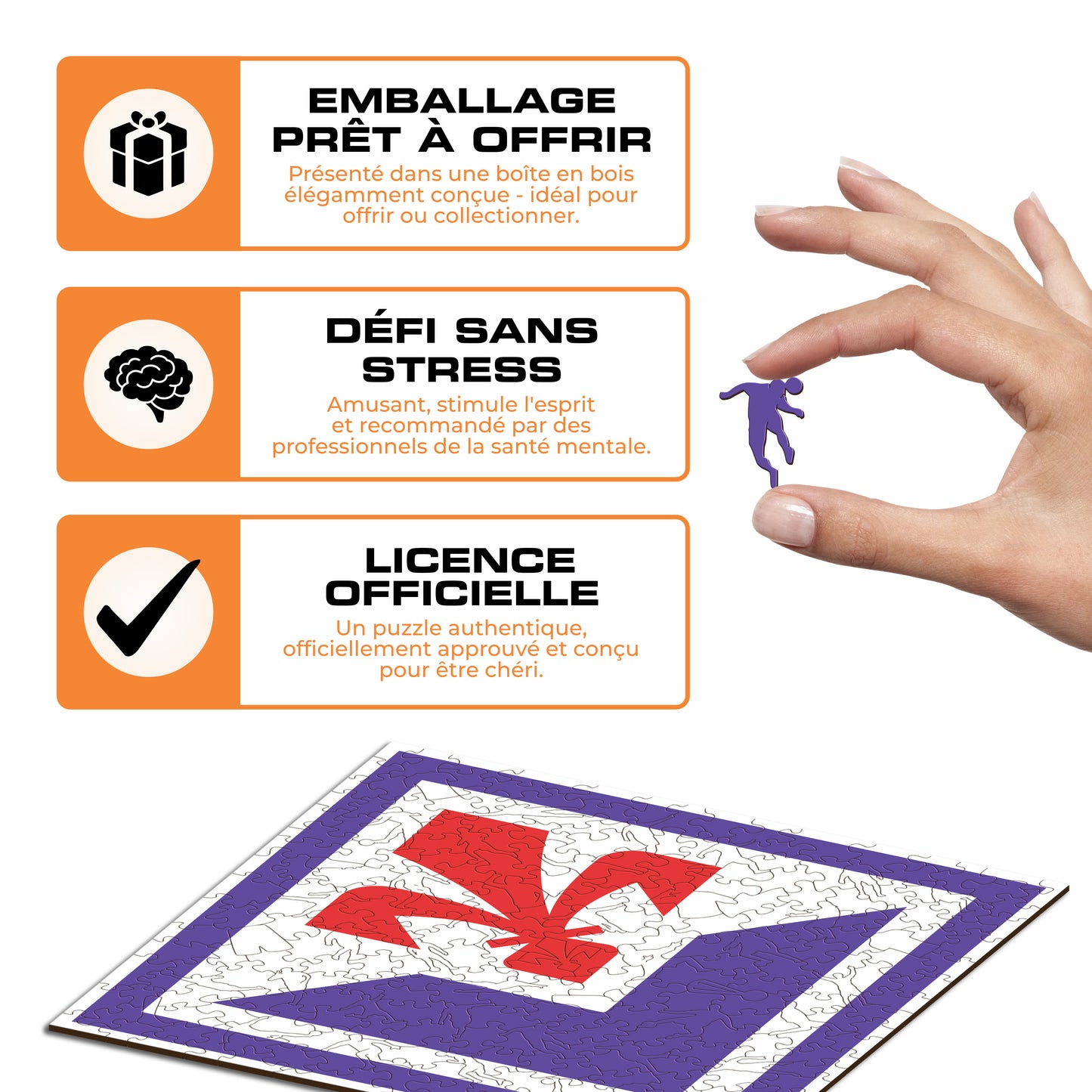 Logo ACF Fiorentina® - Puzzle en Bois