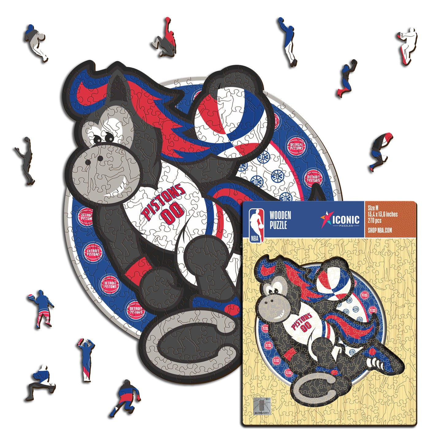 Mascotte Detroit Pistons™ - Puzzle en Bois