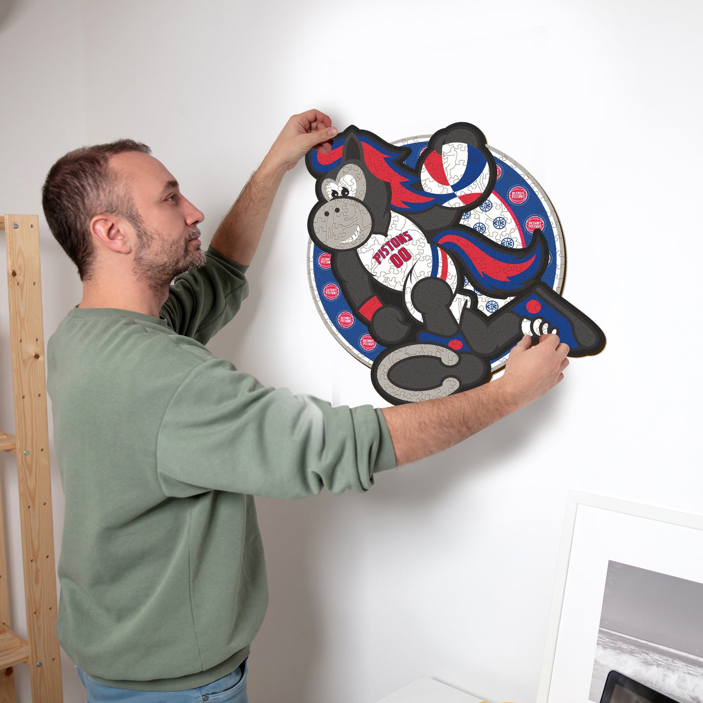 Mascotte Detroit Pistons™ - Puzzle en Bois