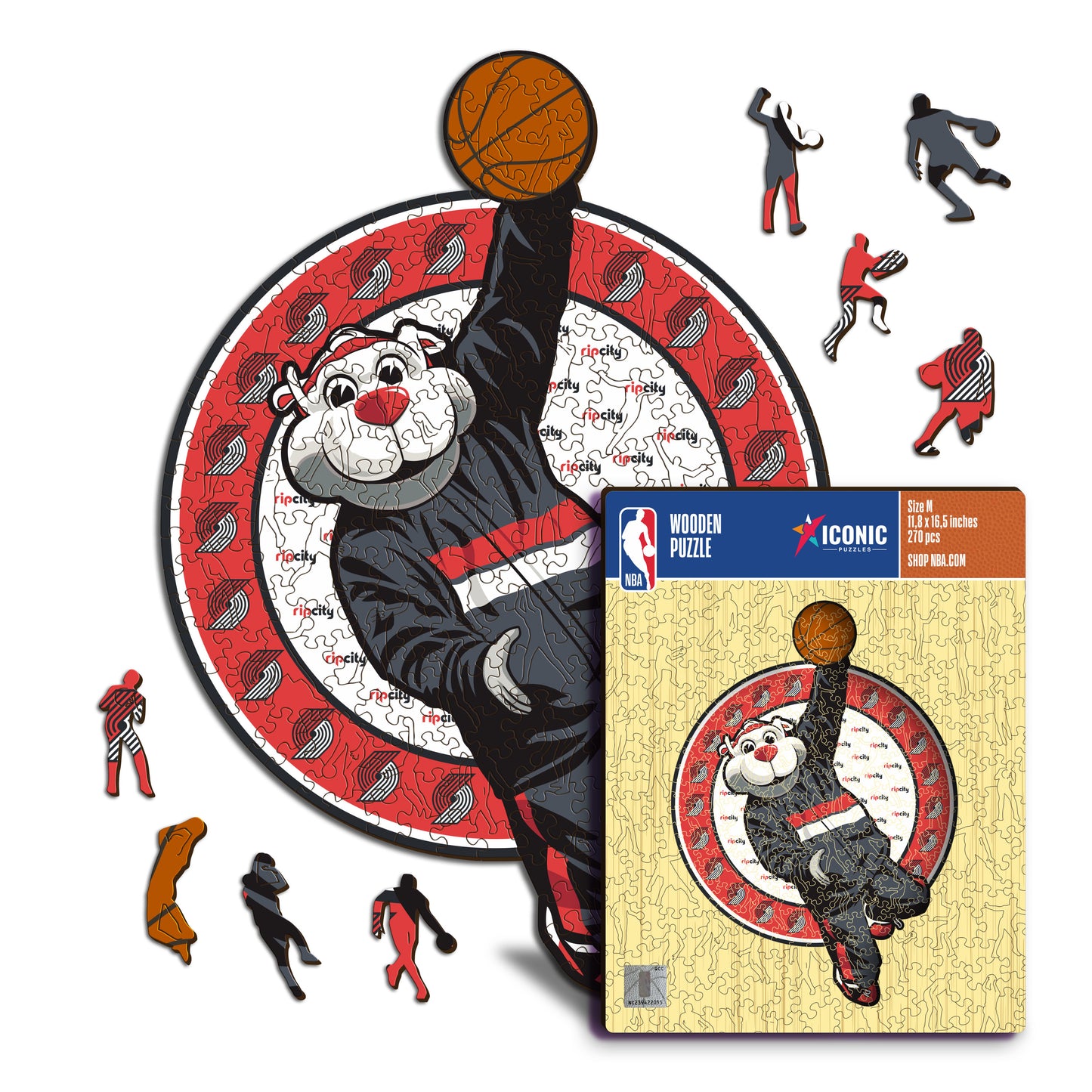 Mascotte Portland Trail Blazers™ - Puzzle en Bois