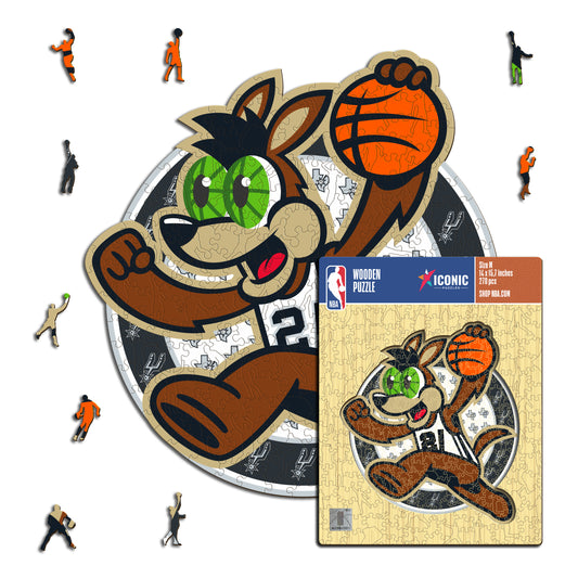 San Antonio Spurs™ Mascotte - Puzzle en Bois