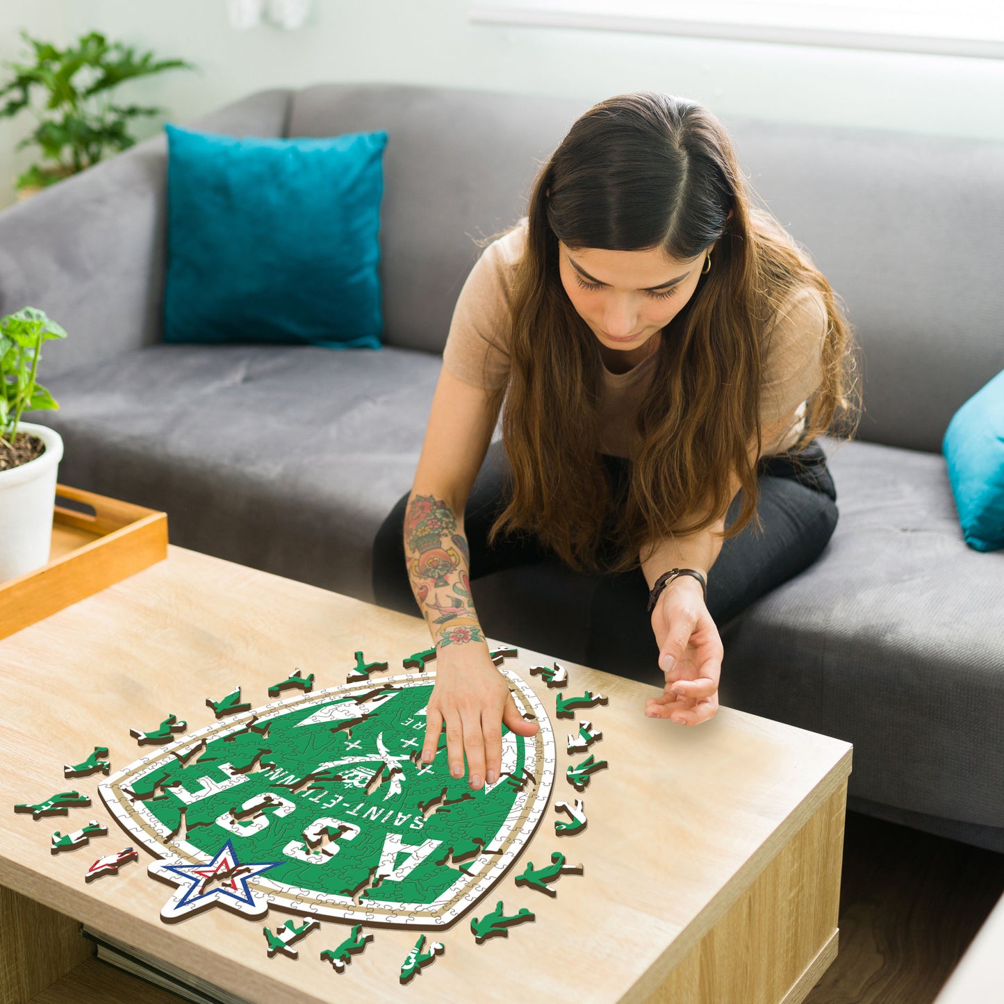 Logo AS Saint-Etienne® - Puzzle en Bois