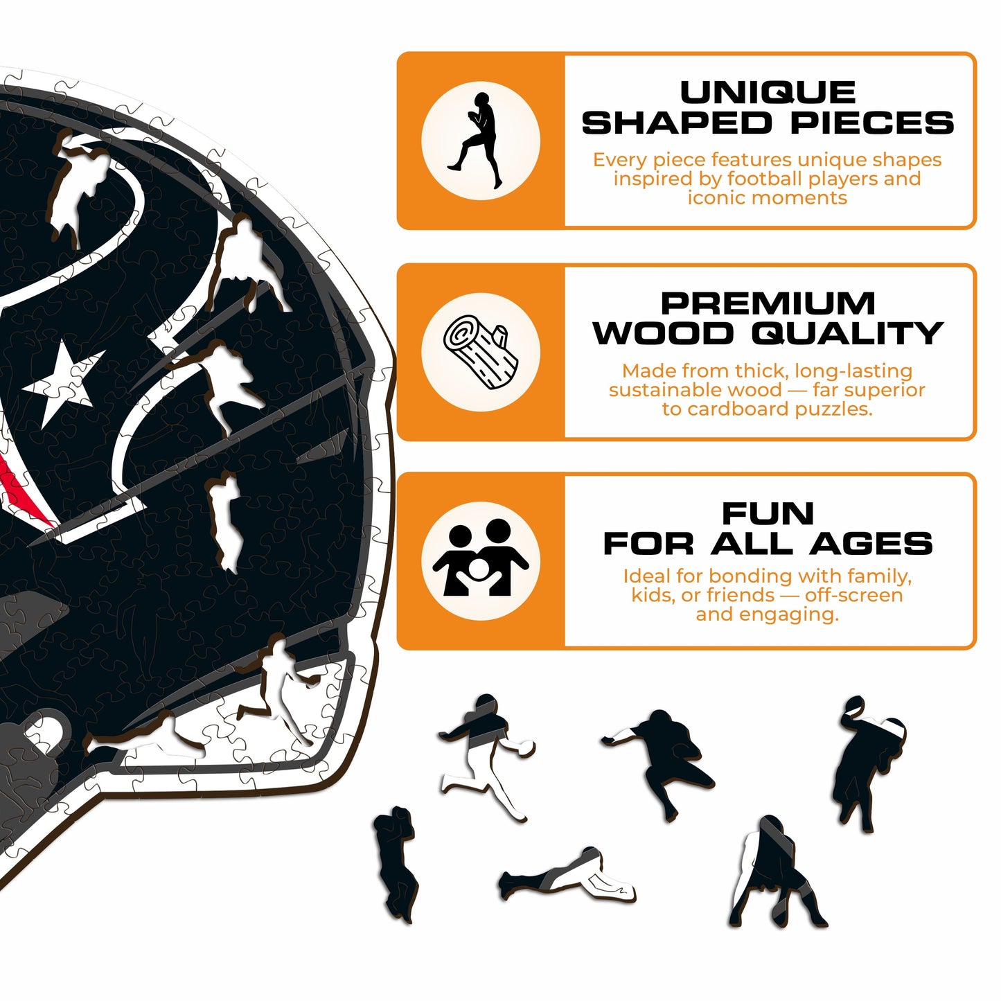 Casque Houston Texans™ - Puzzle en Bois