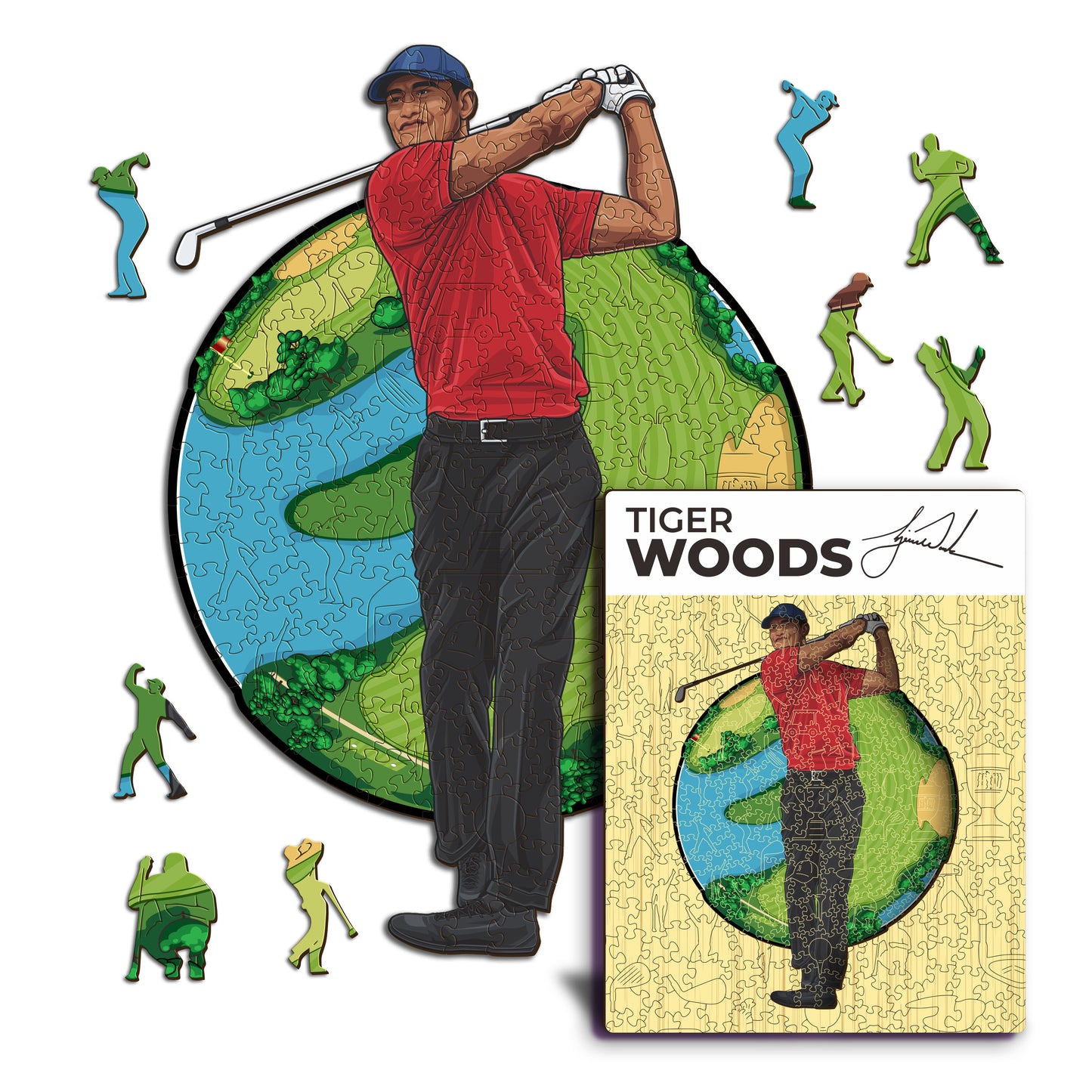 Tiger Woods Puzzle en Bois