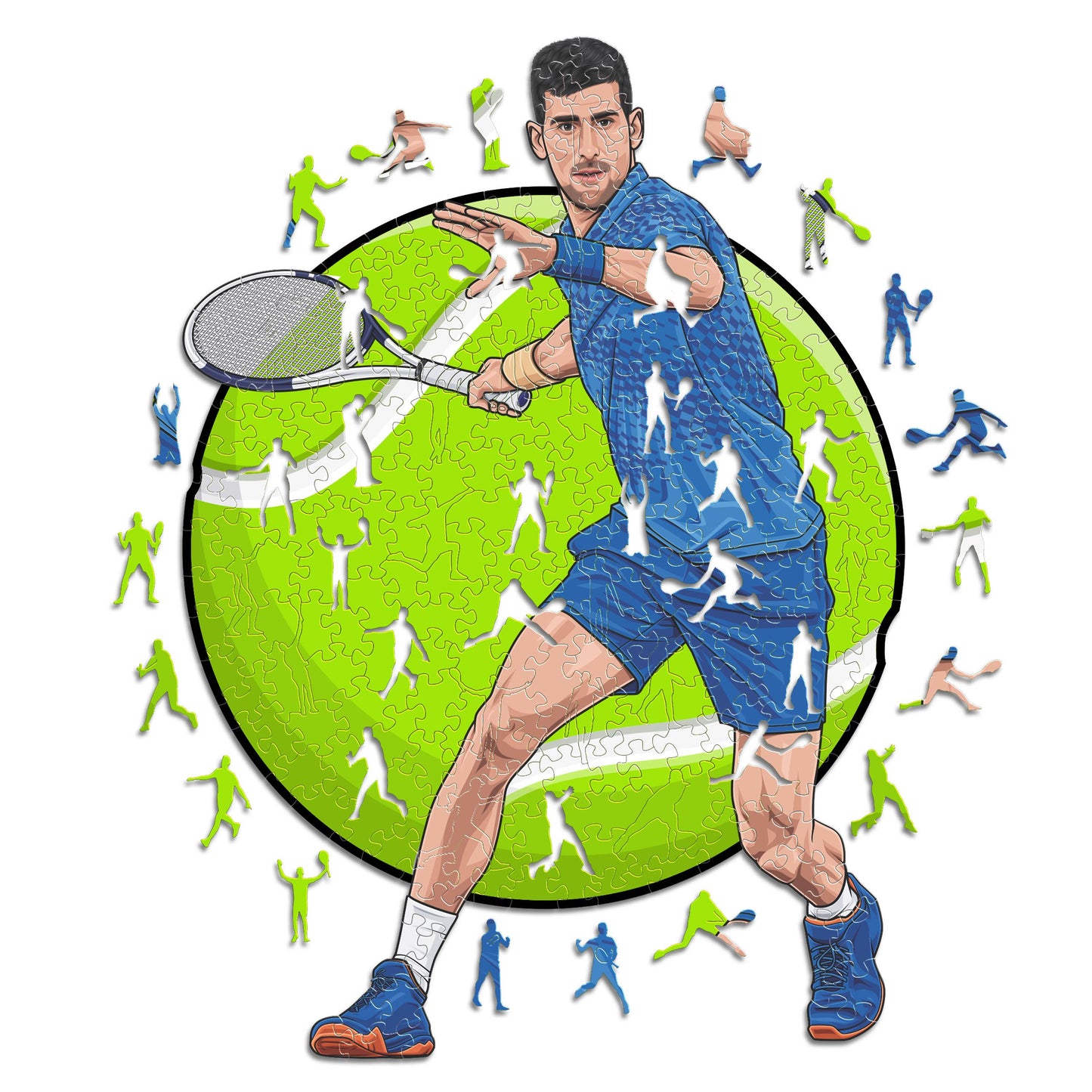 Novak Djokovic - Puzzle en Bois