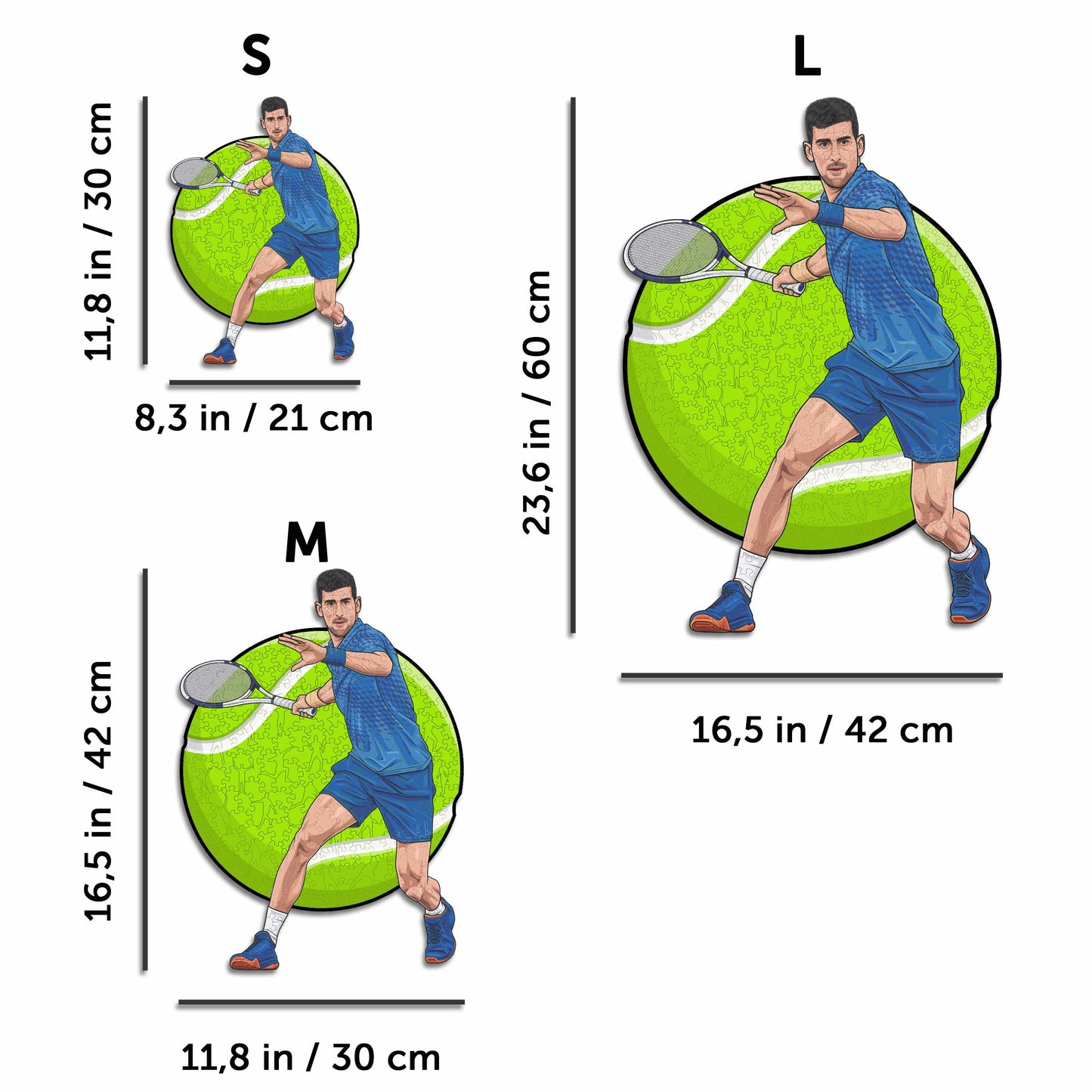 Novak Djokovic - Puzzle en Bois