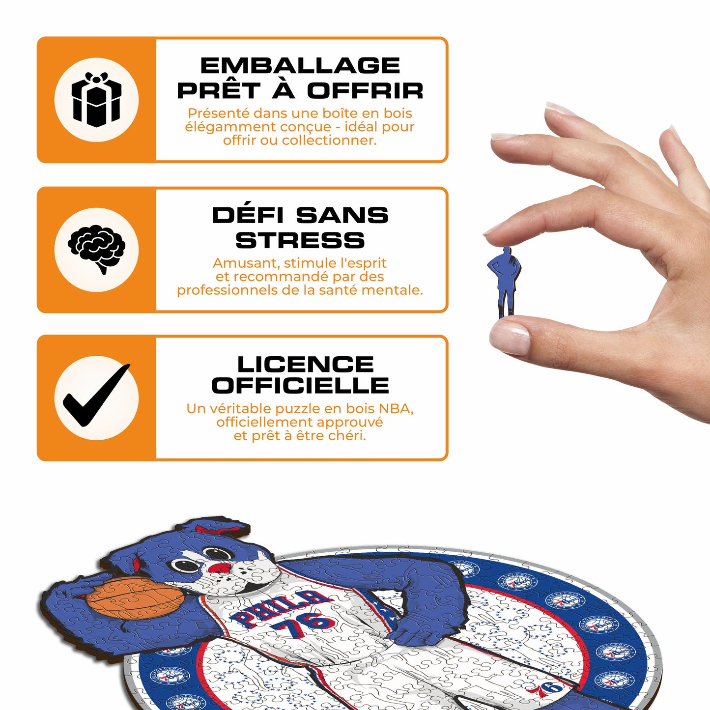 Mascotte Philadelphia 76ers™ - Puzzle en Bois