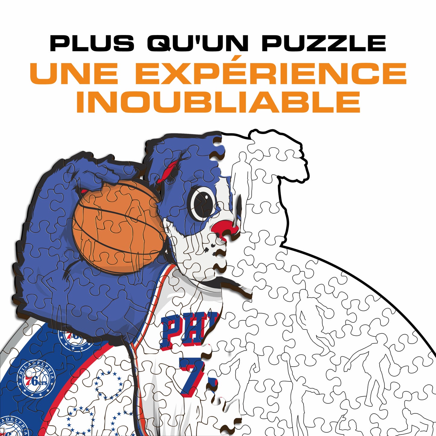 Mascotte Philadelphia 76ers™ - Puzzle en Bois