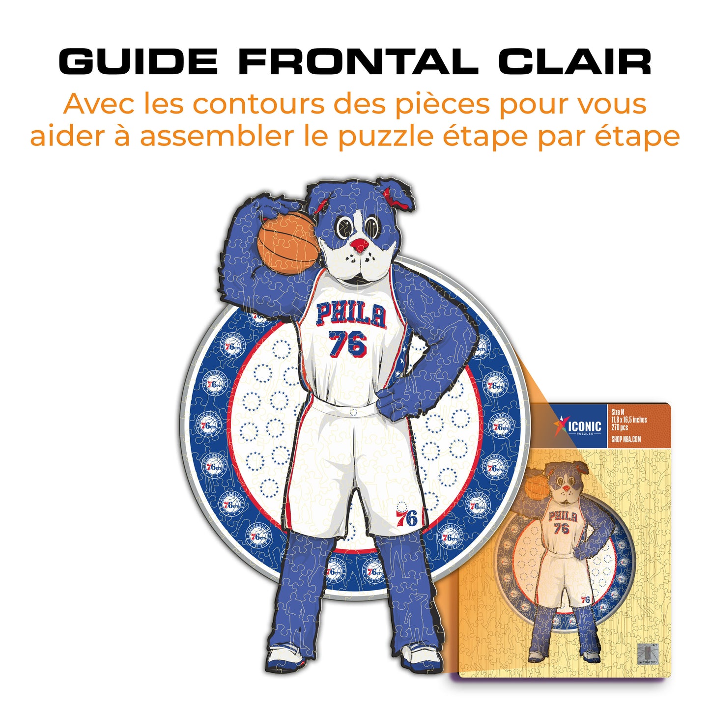 Mascotte Philadelphia 76ers™ - Puzzle en Bois