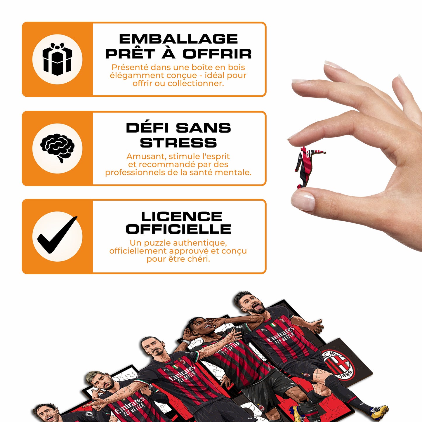 5 Joueurs AC Milan® - Puzzle en Bois