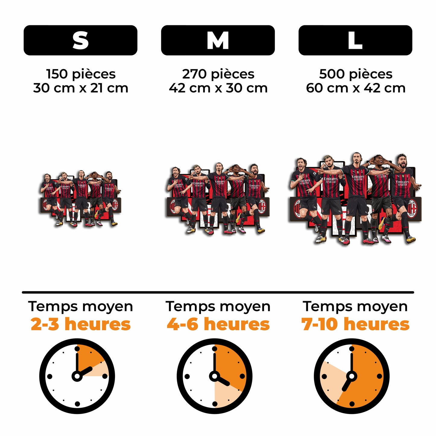 5 Joueurs AC Milan® - Puzzle en Bois