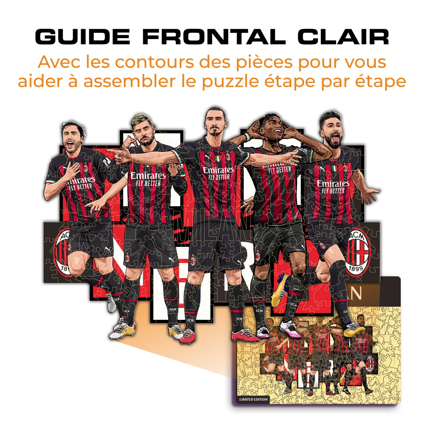 5 Joueurs AC Milan® - Puzzle en Bois