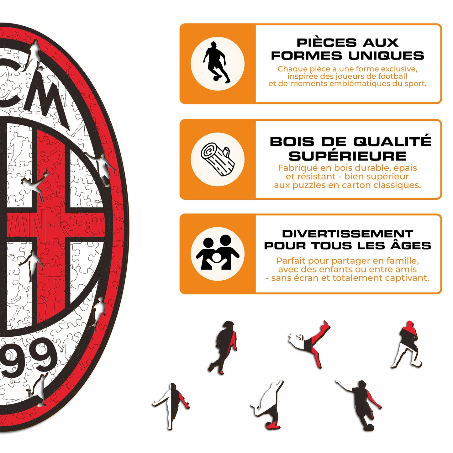 Logo AC Milan® - Puzzle en Bois