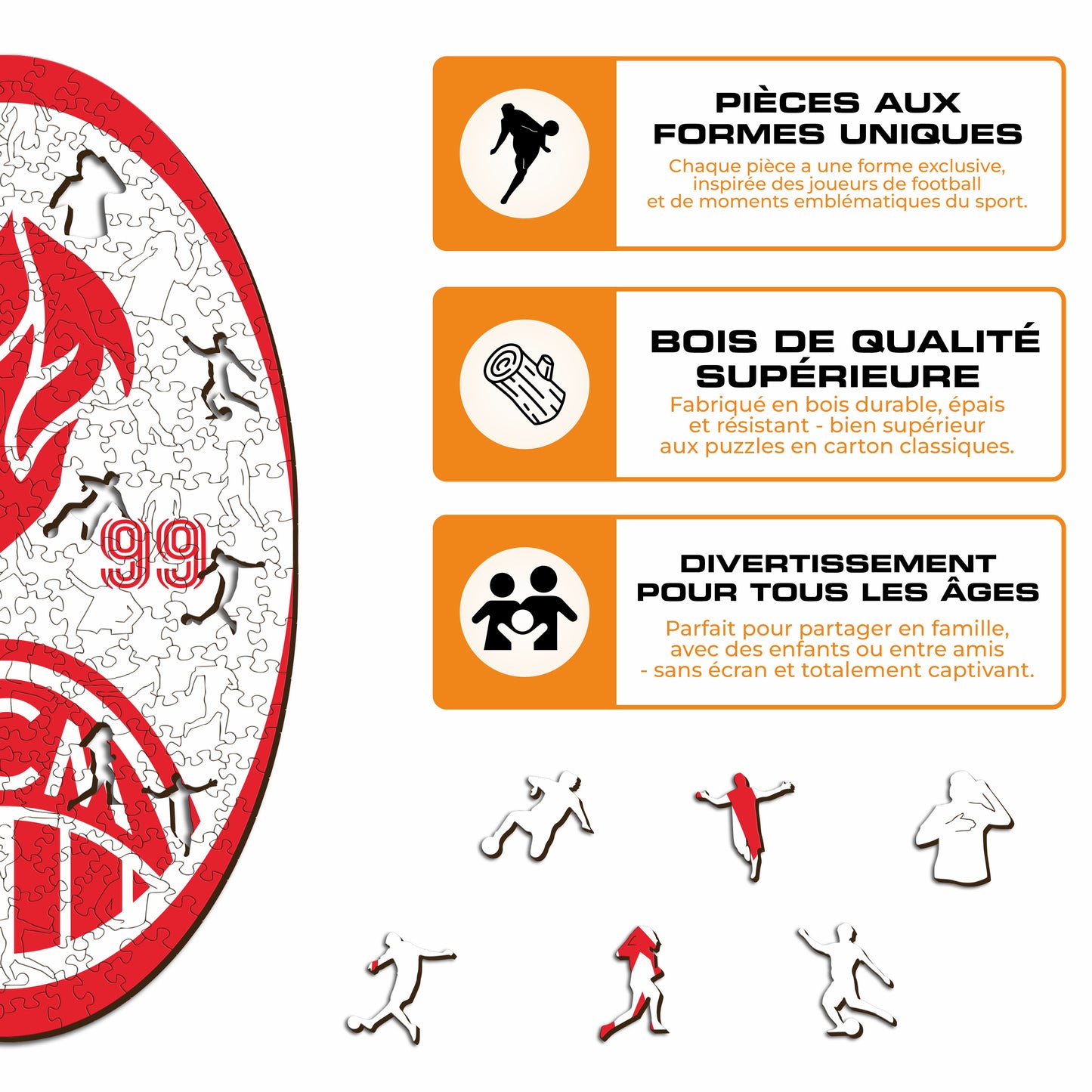 Retro Logo AC Milan® - Puzzle en Bois