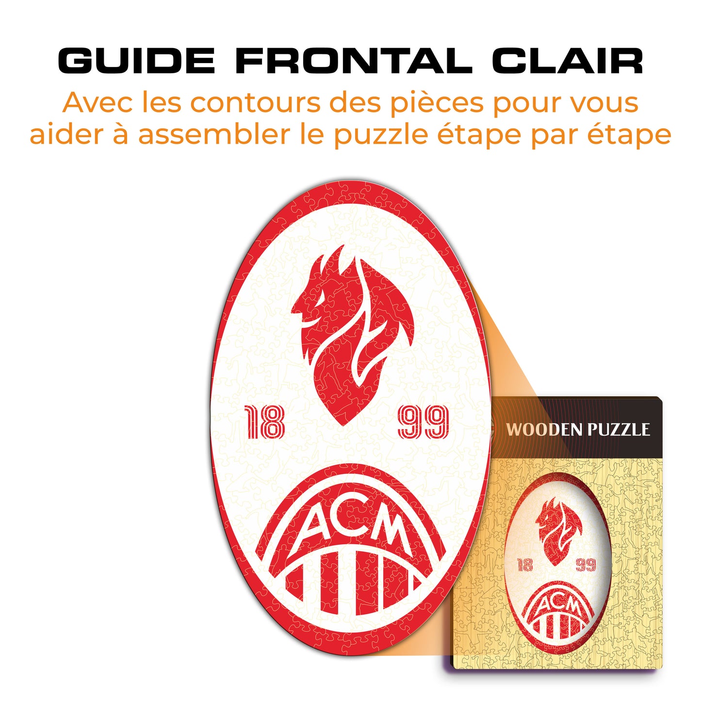 Retro Logo AC Milan® - Puzzle en Bois