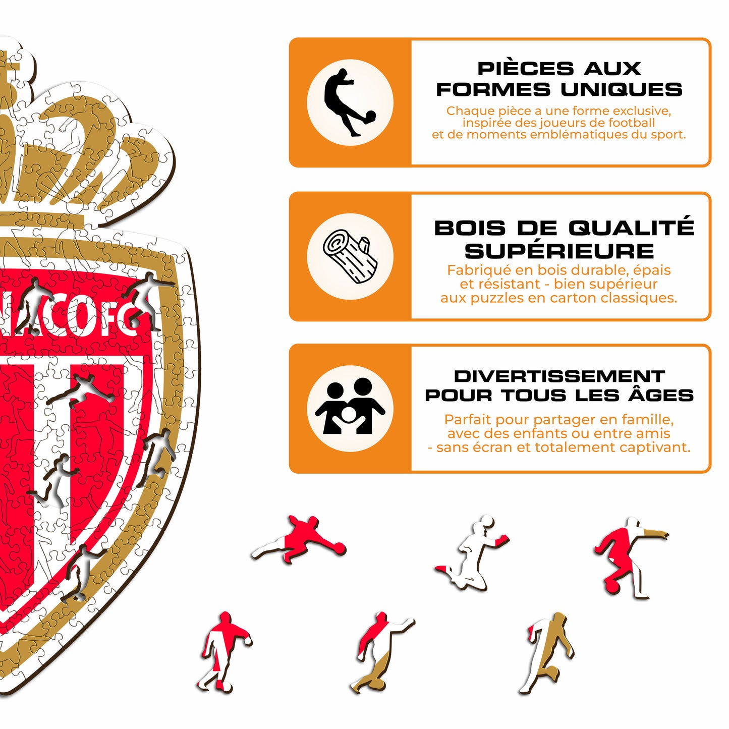 Logo AS Monaco® - Puzzle en Bois