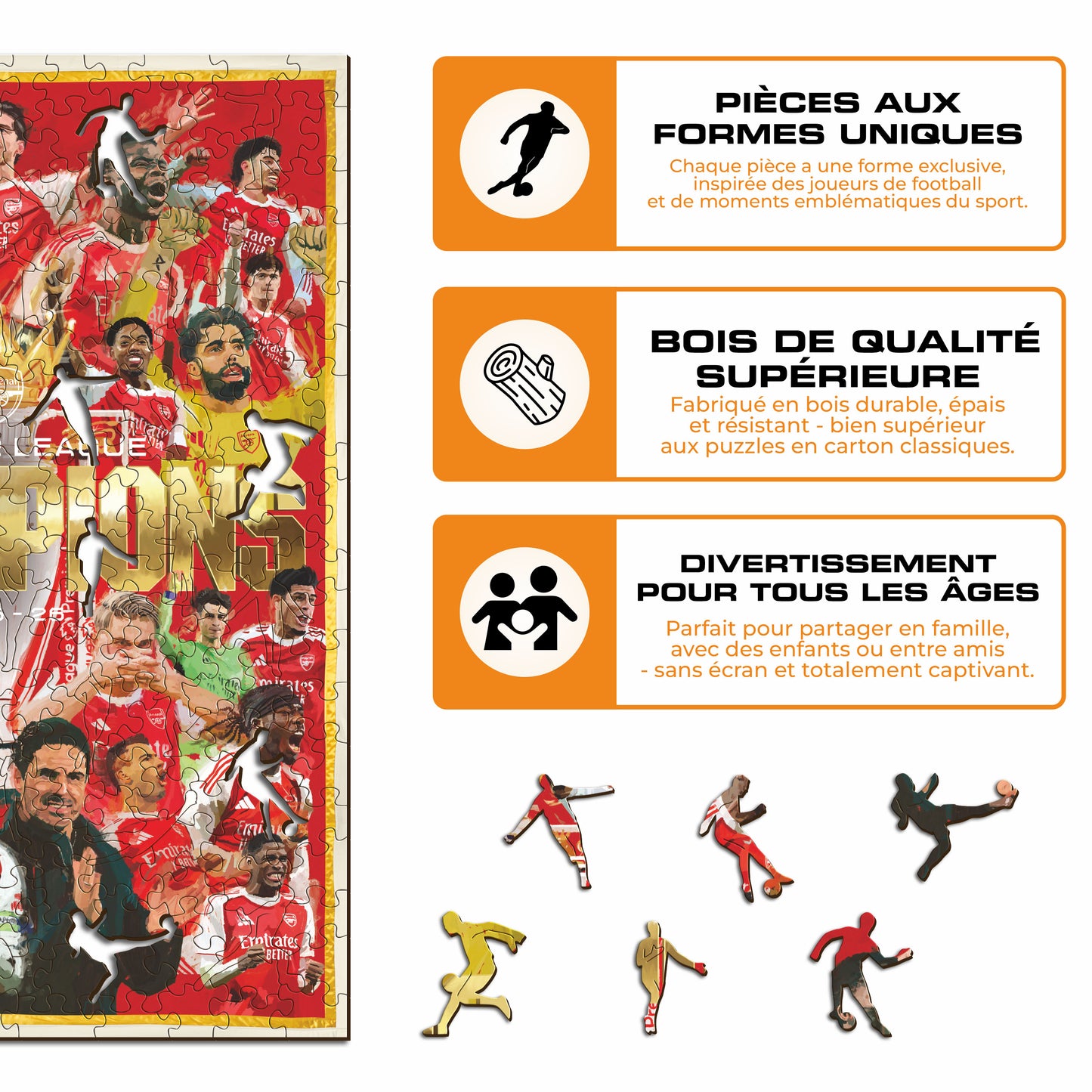 Champions Arsenal FC® Premier League 25/26 - Puzzle en Bois