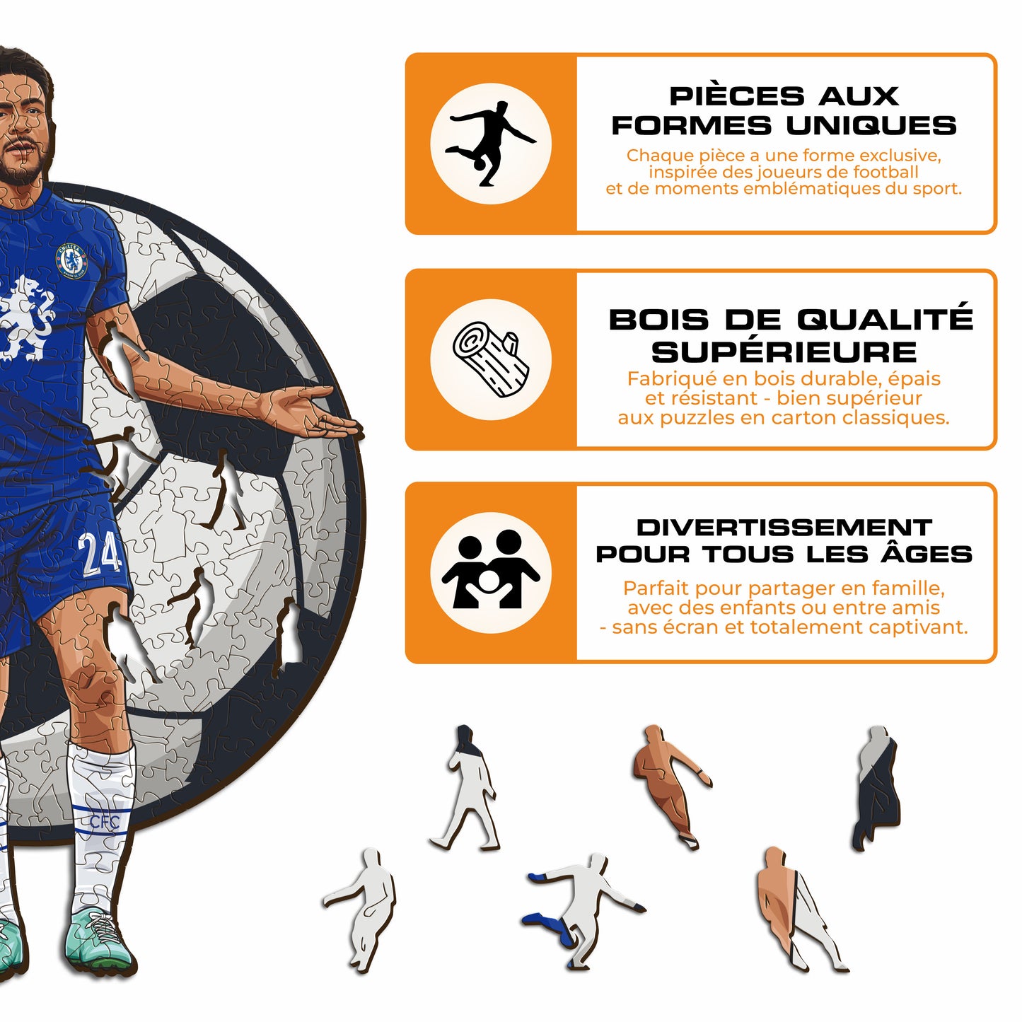 Reece James - Puzzle en Bois