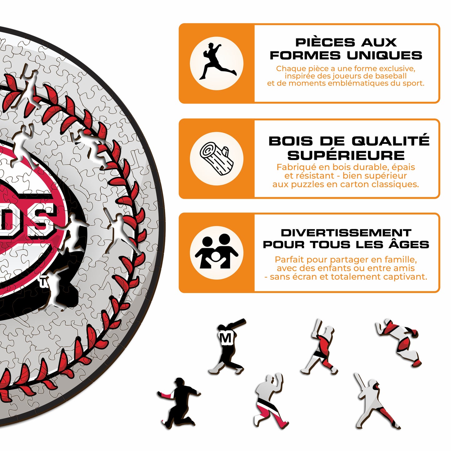 Cincinnati Reds™ - Puzzle en Bois
