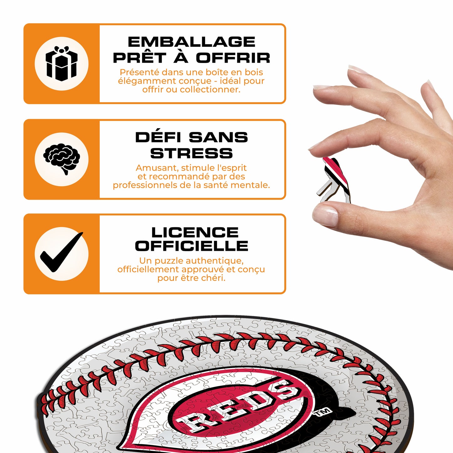 Cincinnati Reds™ - Puzzle en Bois