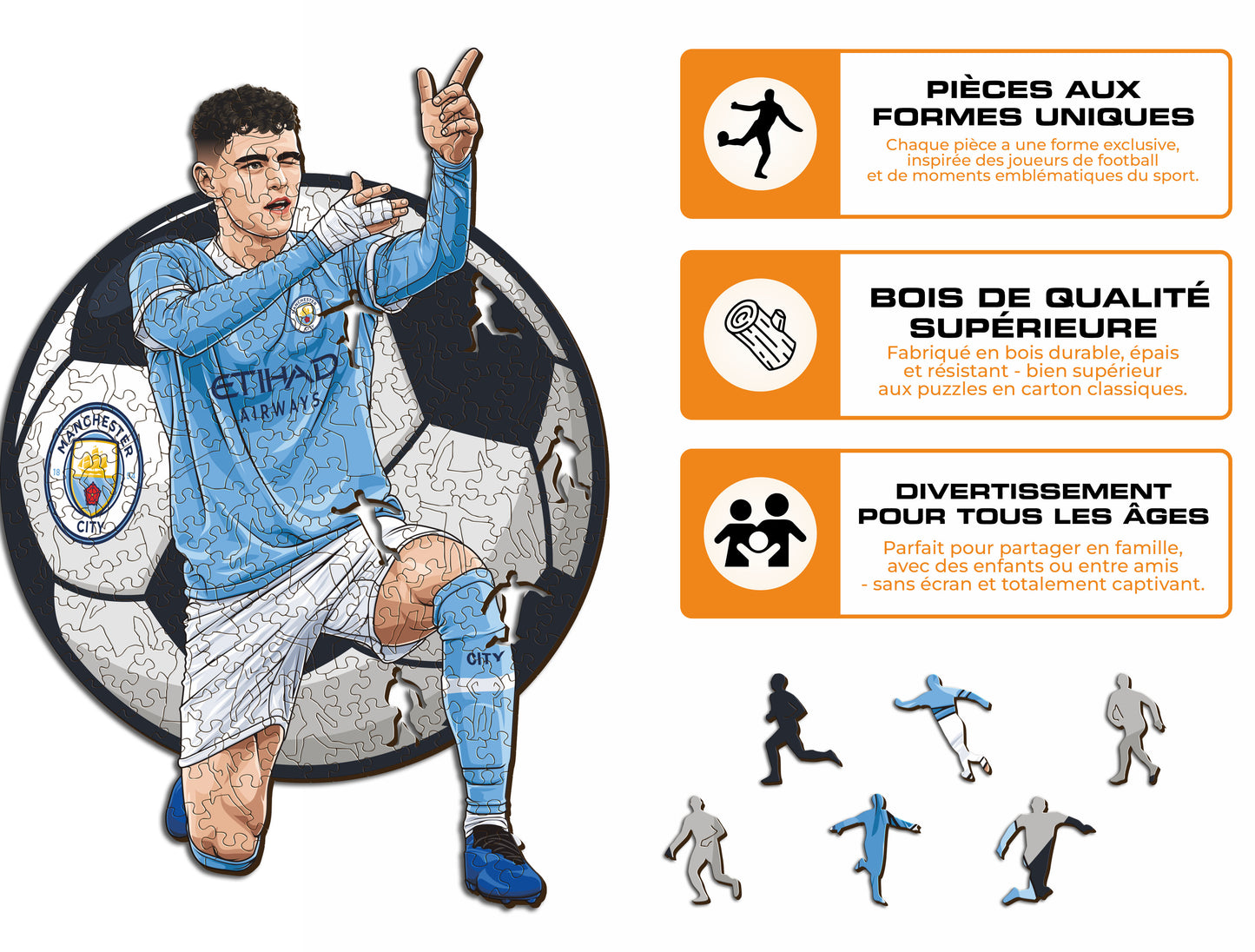 Phil Foden - Puzzle en Bois