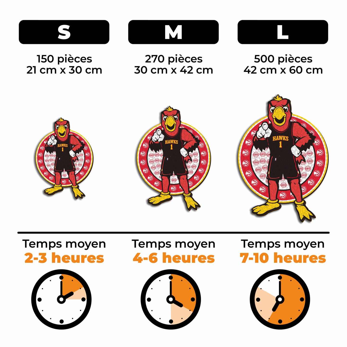 Mascotte Atlanta Hawks™ - Puzzle en Bois