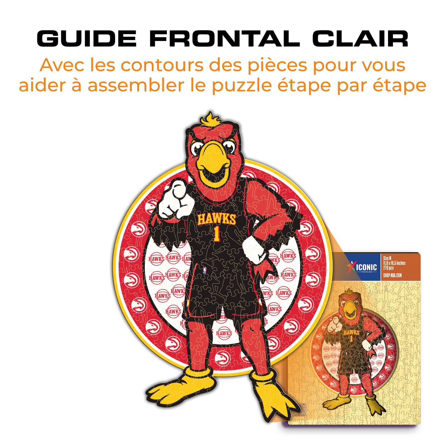 Mascotte Atlanta Hawks™ - Puzzle en Bois