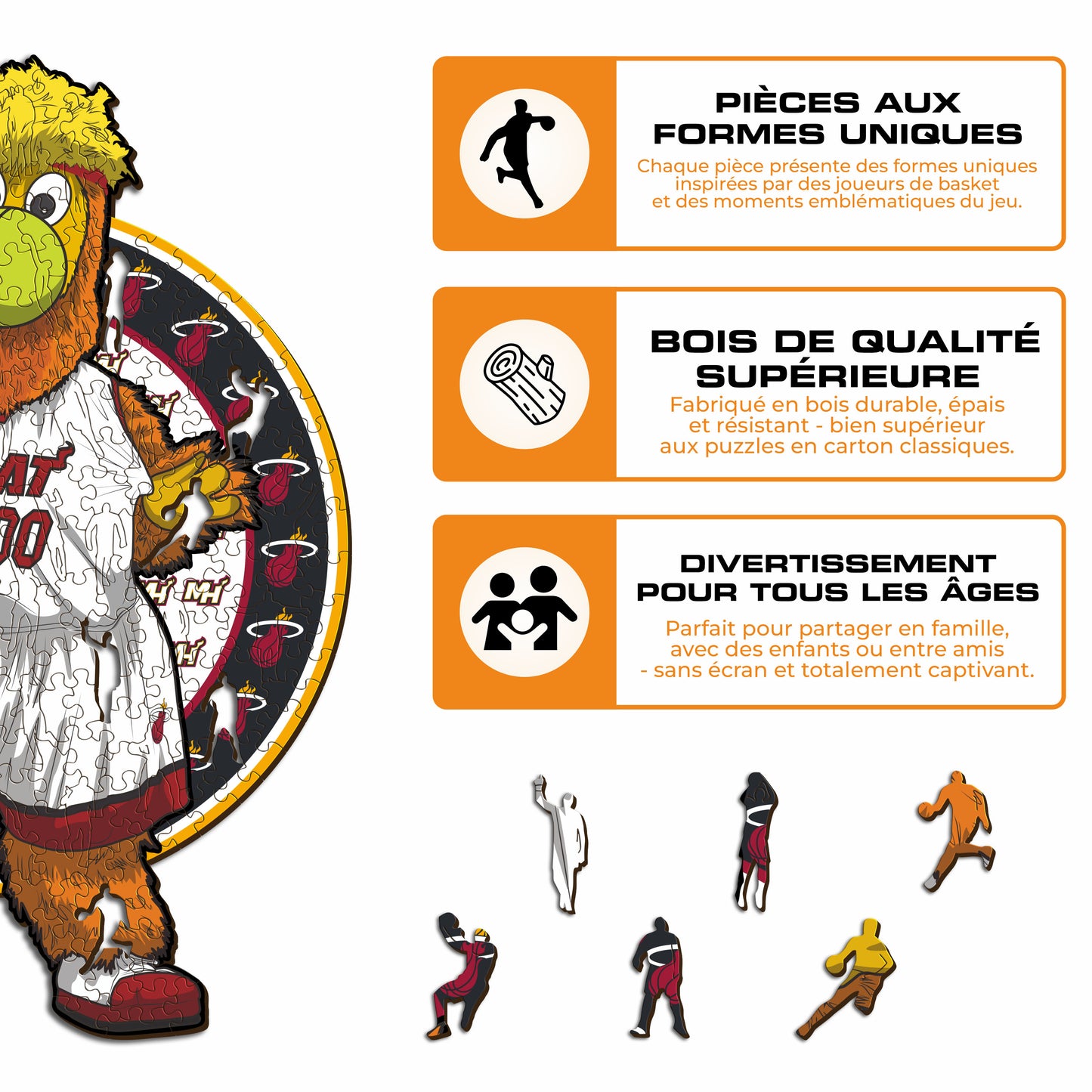 Mascotte Miami Heat™ - Puzzle en Bois
