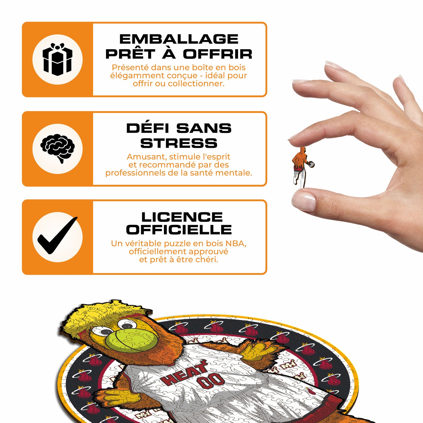 Mascotte Miami Heat™ - Puzzle en Bois