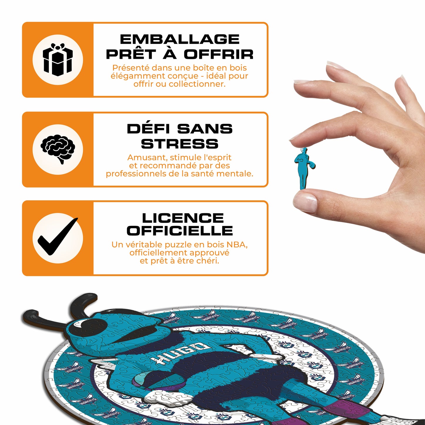 Mascotte Charlotte Hornets™ - Puzzle en Bois