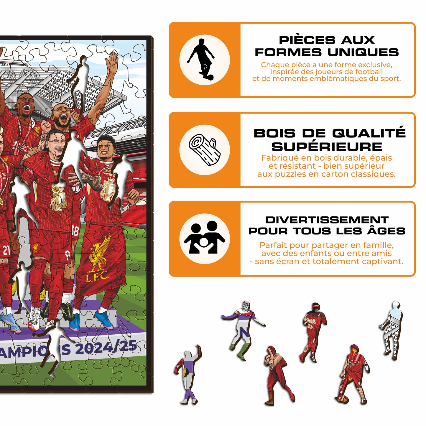 Liverpool FC® Premier League Champions 24/25 - Puzzle en Bois