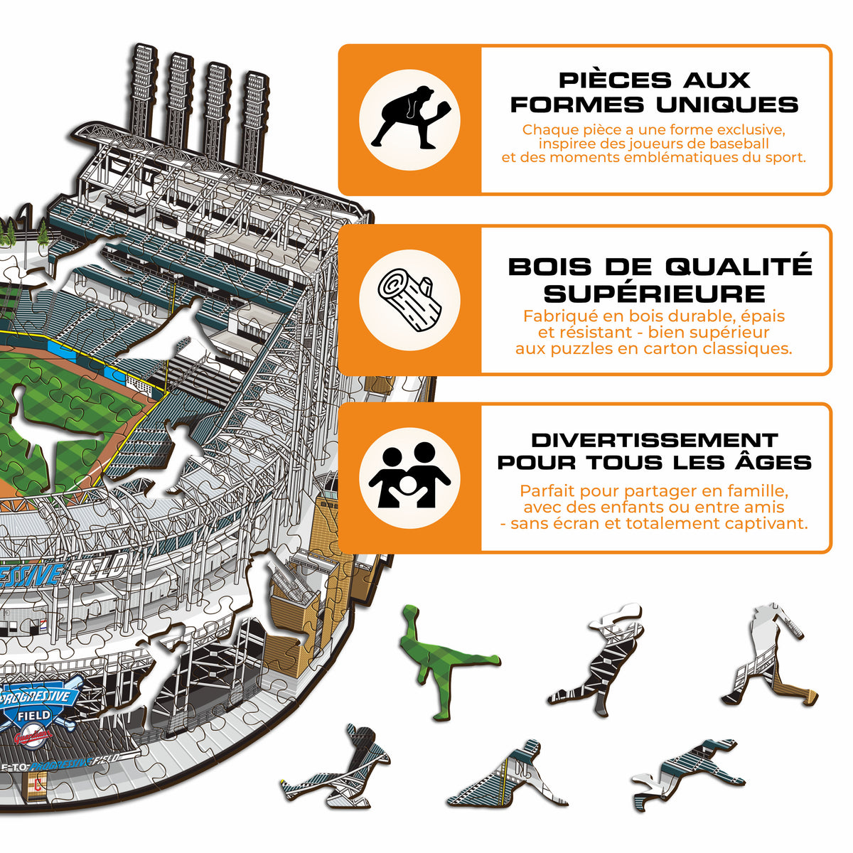 Progressive Field Cleveland Guardians™ Puzzle en Bois
