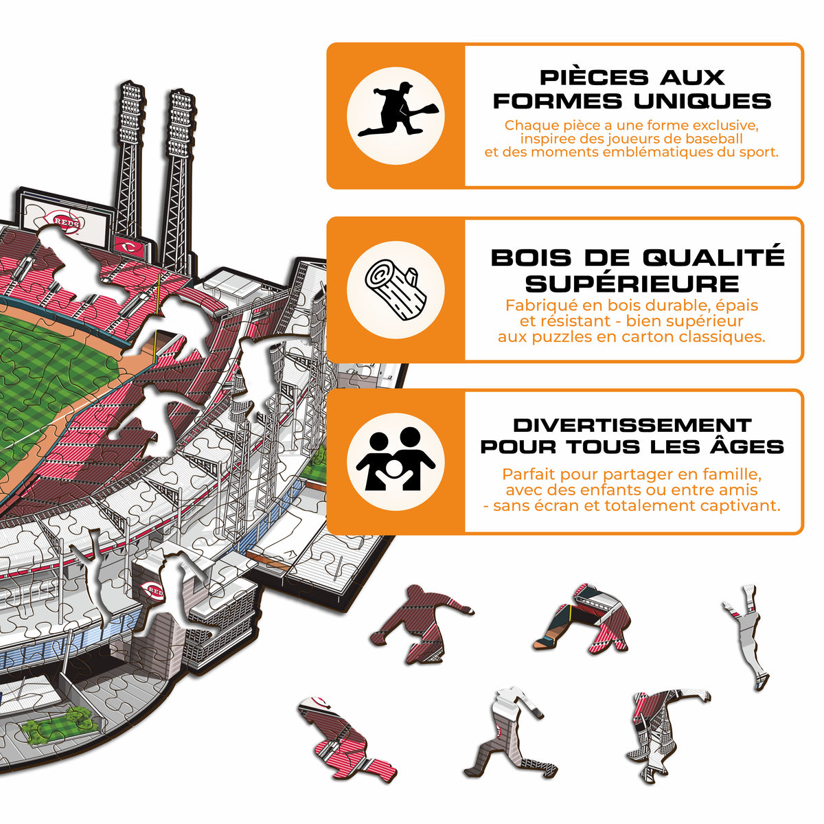 Great American Ball Park Cincinnati Reds™ Puzzle en Bois