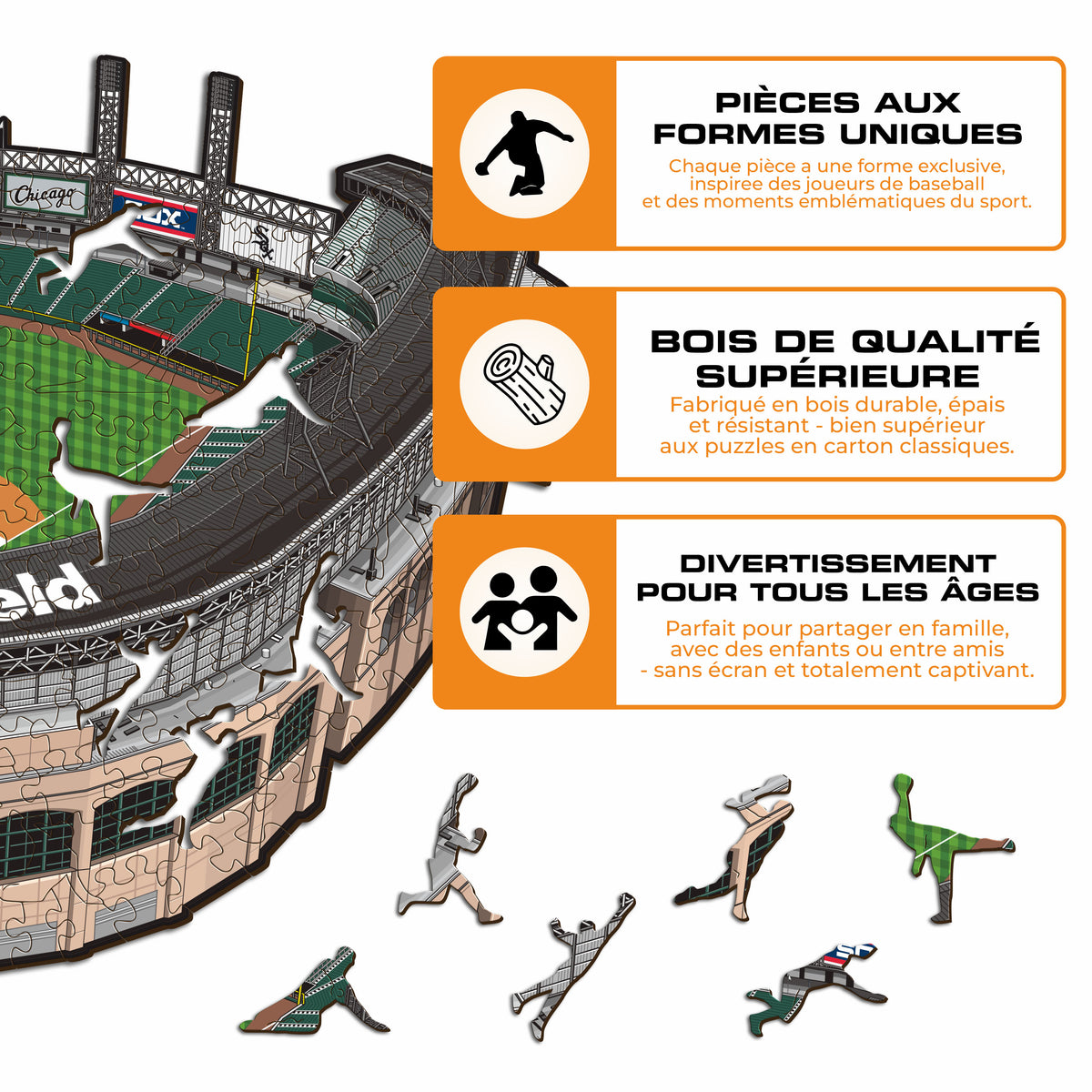 Rate Field Chicago White Sox™ Puzzle en Bois