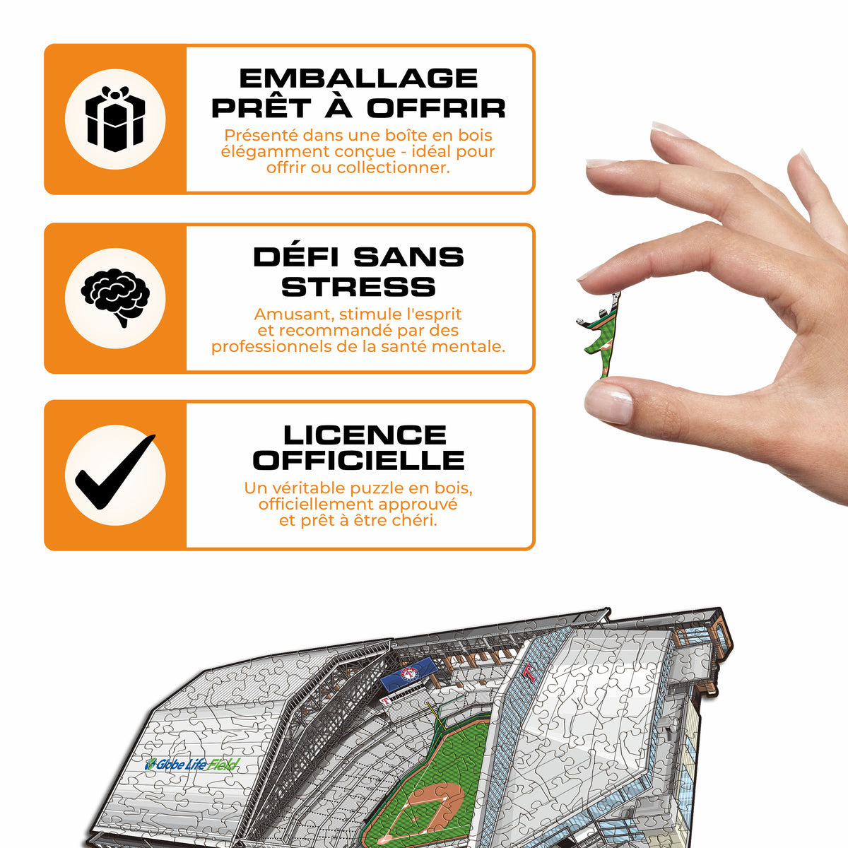 Globe Life Field Texas Rangers™ Puzzle en Bois