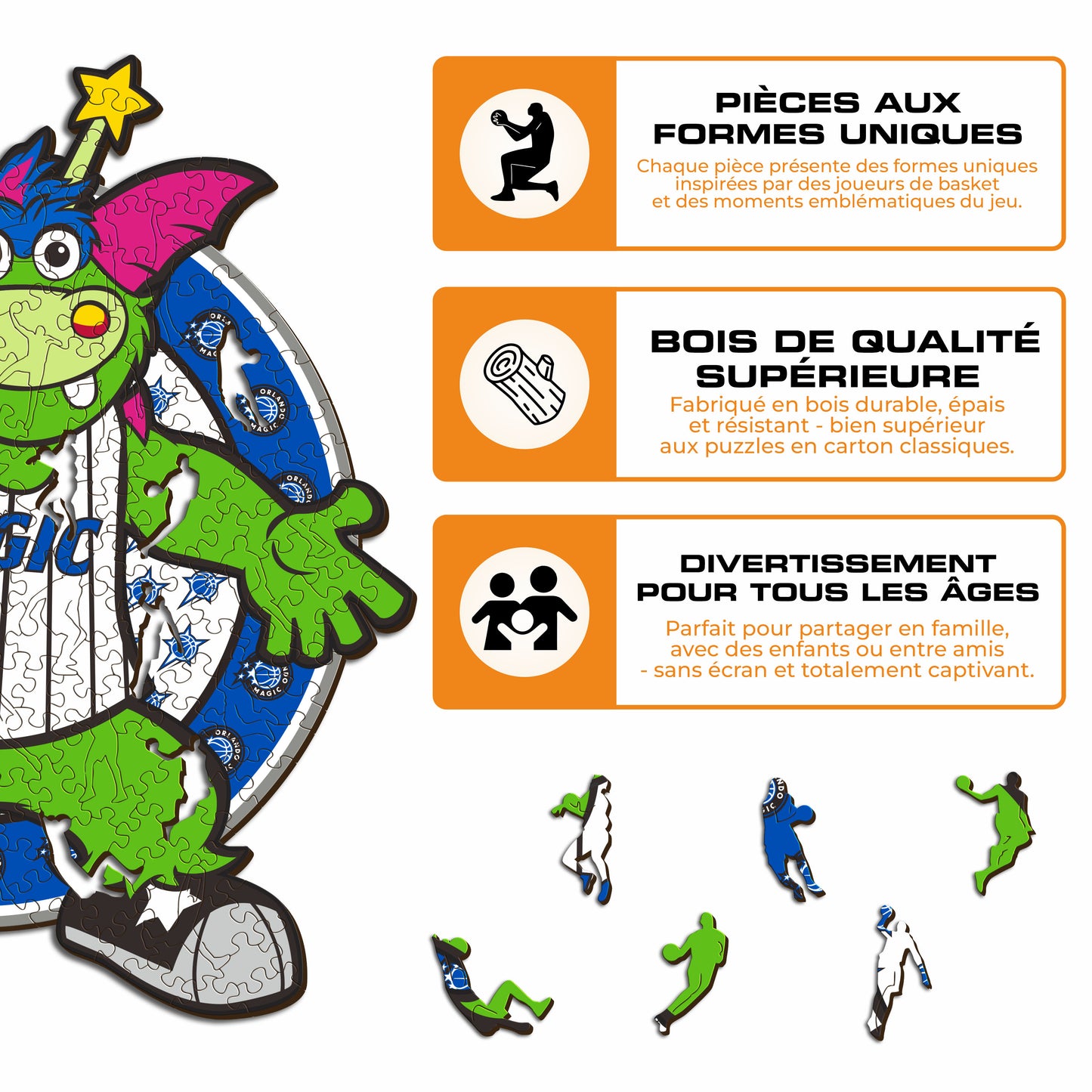 Mascotte Orlando Magic™ - Puzzle en Bois