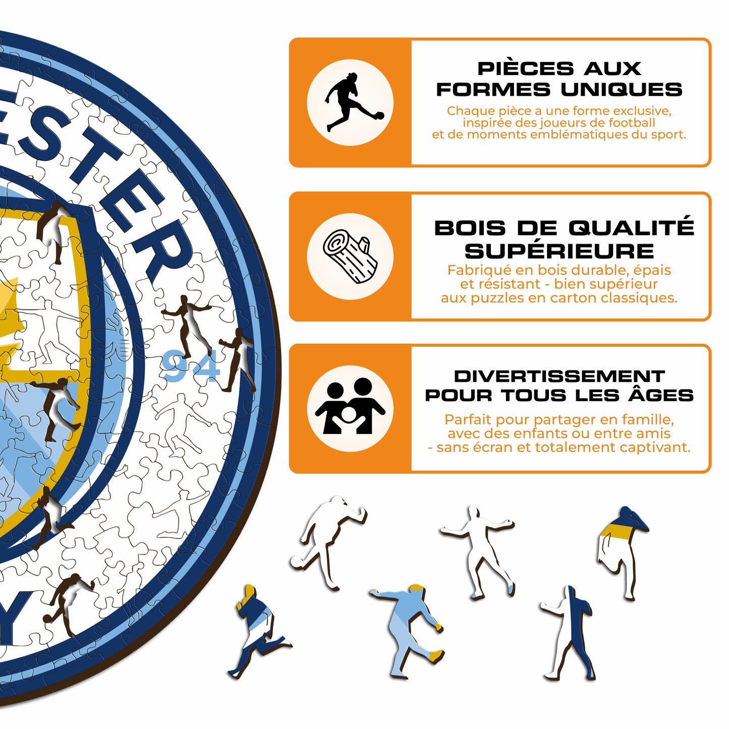 Logo Manchester City FC® - Puzzle en Bois