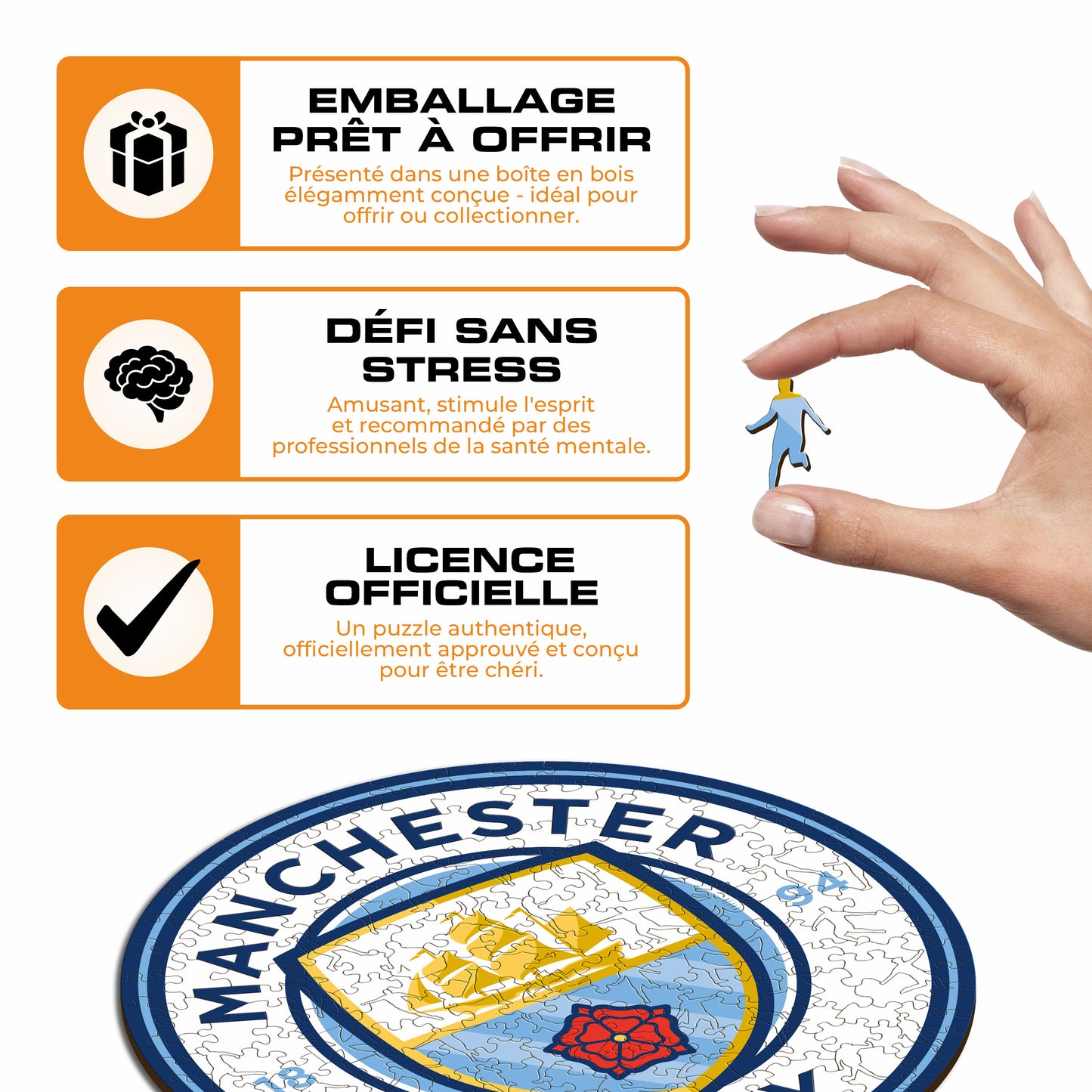 Logo Manchester City FC® - Puzzle en Bois