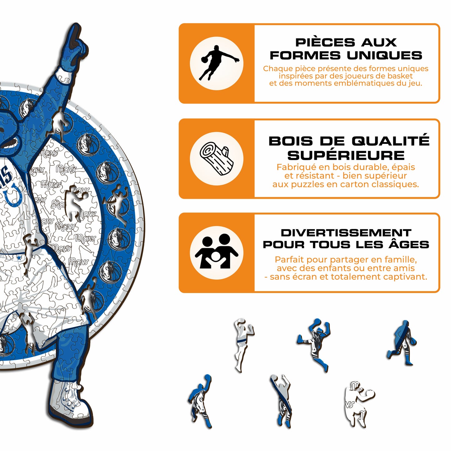 Mascotte Dallas Mavericks™ - Puzzle en Bois