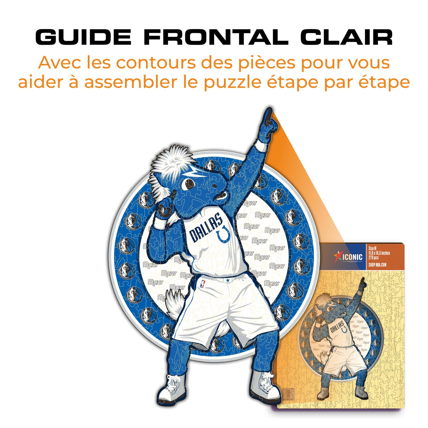 Mascotte Dallas Mavericks™ - Puzzle en Bois
