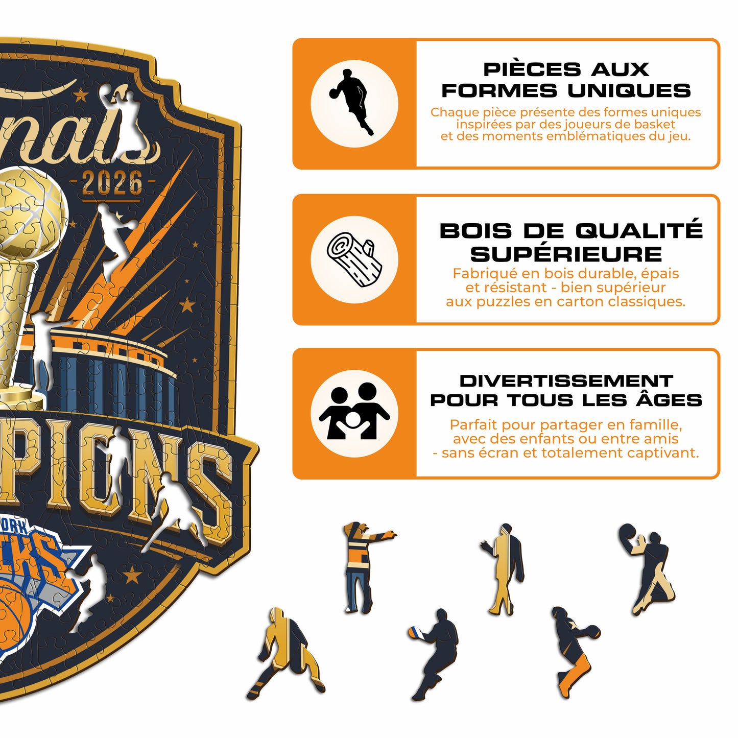 Champions New York Knicks™ NBA 2026 - Puzzle en Bois