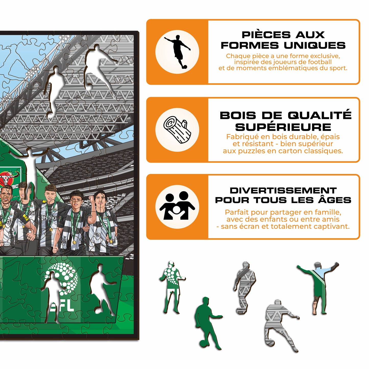 Newcastle United FC® "Carabao Cup 24/25 Vainqueurs" – Puzzle en bois