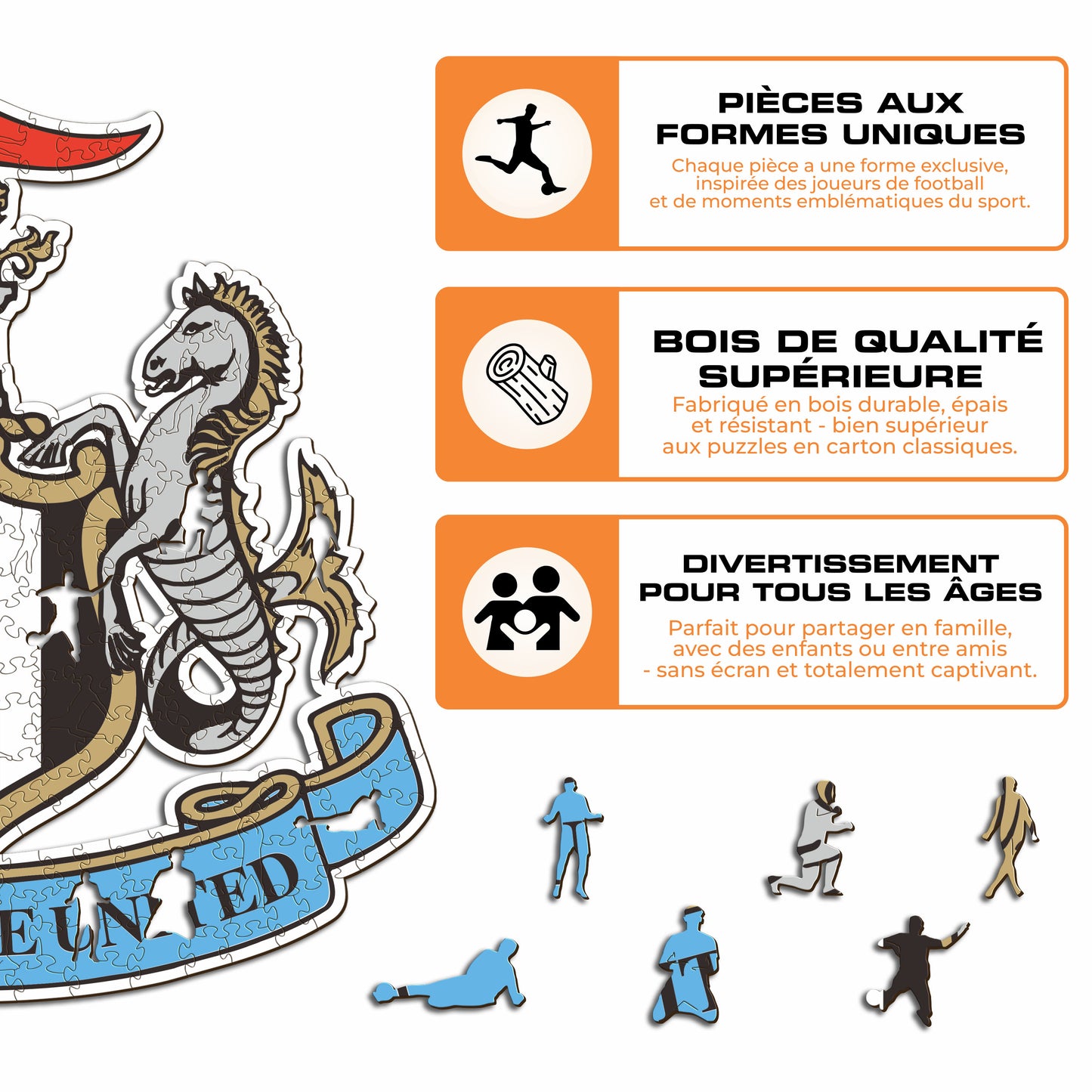 Logo Newcastle United FC® - Puzzle en Bois